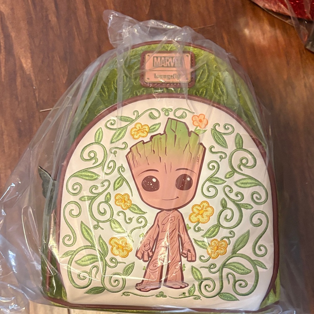 Loungefly Marvel Groot Green and Cream Backpack